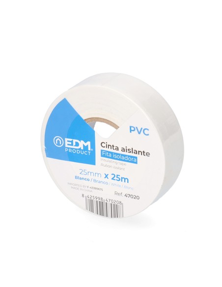 Cinta aislante calidad "supra" blanca 25 m x 25 mm