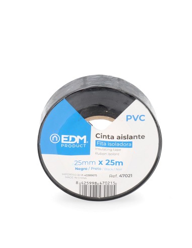 Cinta aislante calidad "supra" negra 25 m x 25 mm