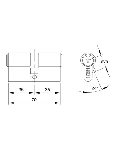 Cilindro f5s3535n níquel 70mm (35+35mm) leva...