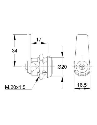 Cerradura 111 a. niquel. lengüeta recta de...