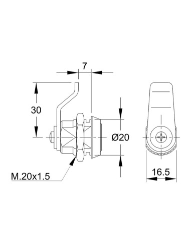 Cerradura 111 c. niquel. lengüeta curva de...
