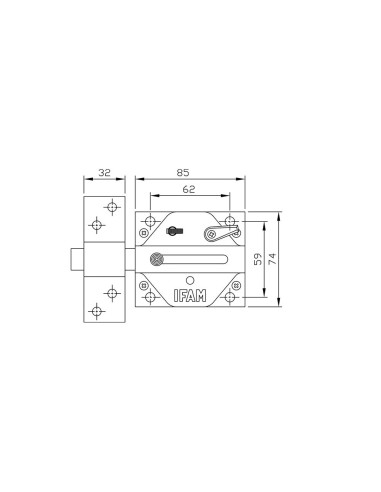 Cerrojo cs88l. acabado latonado. ifam