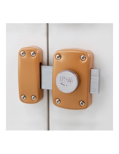 Cerrojo b5/50. acabado latonado. con 3 llaves...