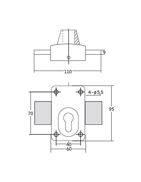 Cerrojo x5. acabado marrón. ifam