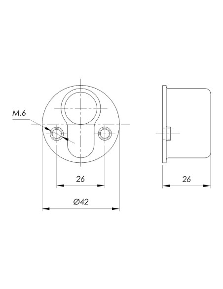Escudo ez roscado. acabado en cromo. ø42x26mm. ifam