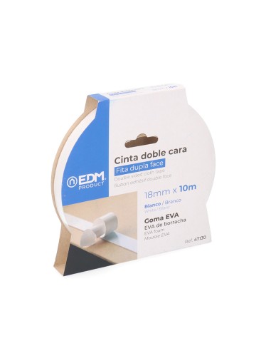Cinta doble cara blanco 10 m x 18 mm