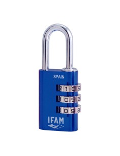 Candado col combi30 azul 30mm. arco ø5mm. con combinación. ifam