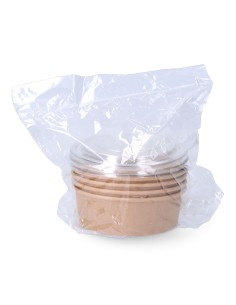 Envase de cartón biodegradable redondo para ensalada con tapa 500cc (5 unid.) 2