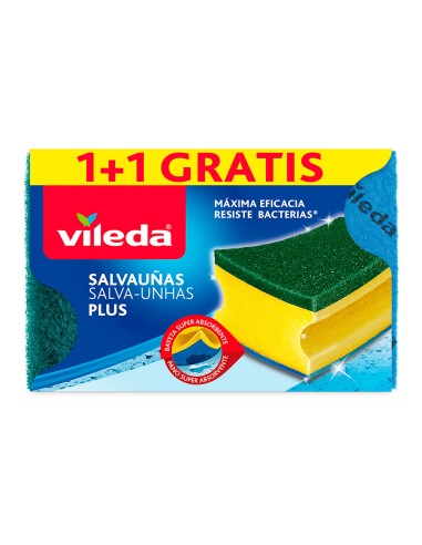 Estropajo salvauñas plus antibacterias 1+1