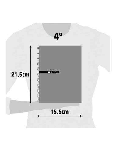 Cuaderno de tapa blanda enri espiral din a5...