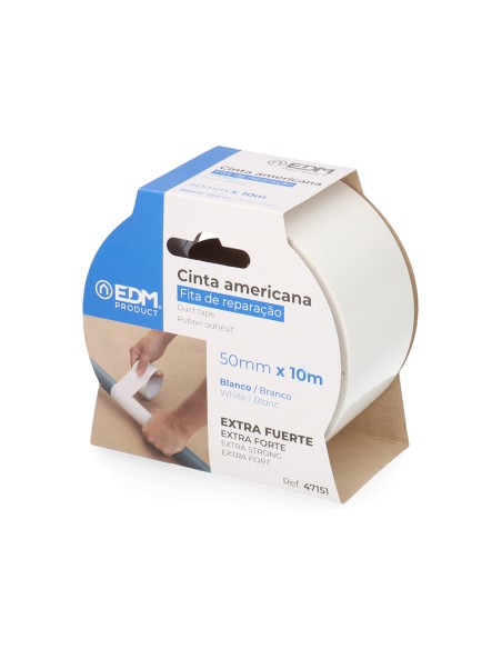 Cinta multiuso americana 10m x 50mm blanca