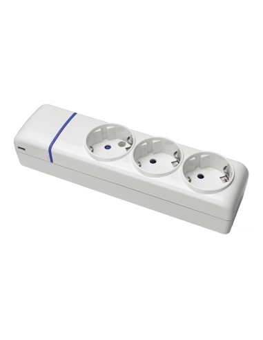 Base múltiple de 3 tomas 2p+t, 16 a 250 v