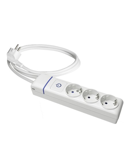 Prolongador con 3 tomas 2p+t, 16a 250v con interruptor luminoso, cable 1, 5 m.