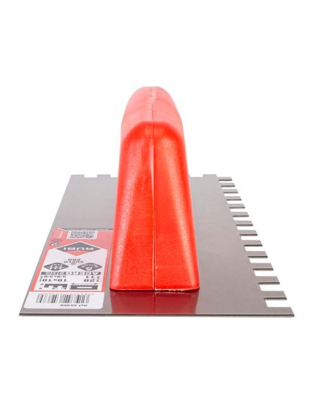 Peine acero 28cm. (10x10) mango plástico cerrado 65968 rubi