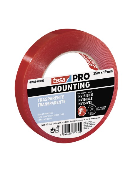 Cinta doble cara mounting pro transparente 25 m x 19 mm