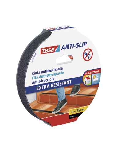 cinta antideslizante negra 15 m x 25 mm