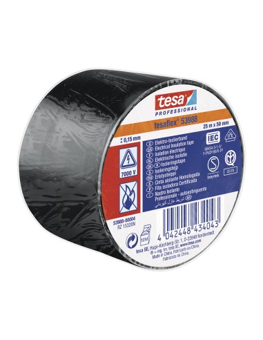 Cinta aislante homologada negra 25 m x 50 mm