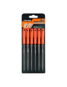 Juego de 6 mini limas de metal y madera bdht0-22270 black+decker 2