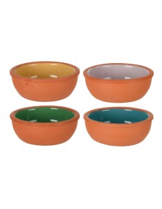 Set 4 cuencos para aperitivos de barro colores surtidos. 150ml ø10,4x4,2cm