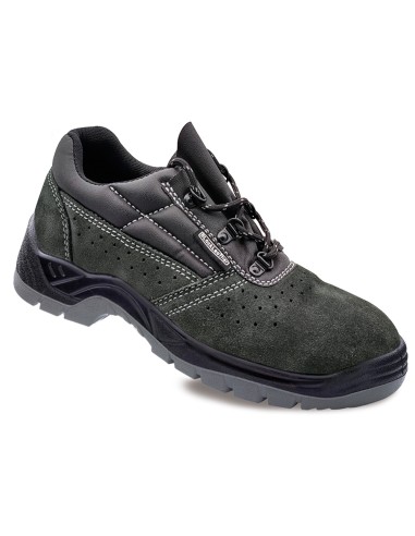 Zapatos de seguridad piel serraje perforada gris oscuro s1p src talla 46