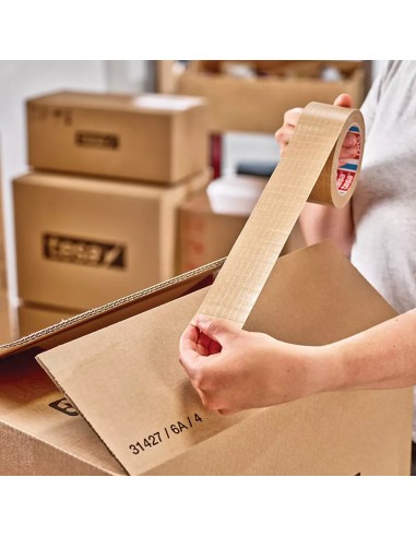 Tesapack paper con filamentos marron 25m x 50mm...