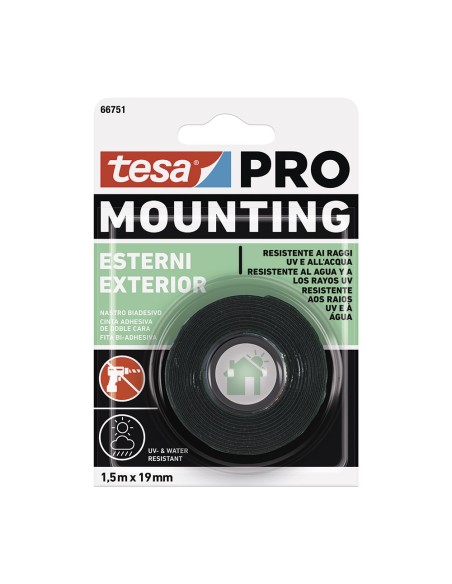 Cinta doble cara mounting pro exterior 1.5 m x 19 mm