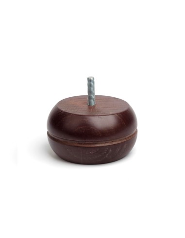 Pata de madera redonda de haya en color wengué mod.459. dimensiones ø9x5cm rei