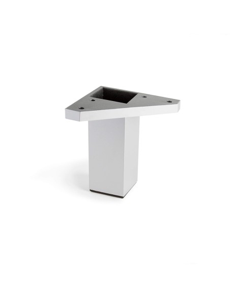 Pata esquinera cuadrada de abs en color aluminio mod.972. dimensiones 4,2x4,2x10cm rei