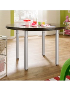 Pata extensible cilíndrica de acero en color aluminio mod.406e. altura 71/110m rei 2