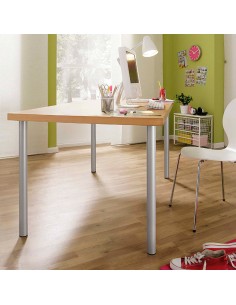 Pata regulable cilíndrica de acero en color aluminio mod.406g. altura 71cm rei 2