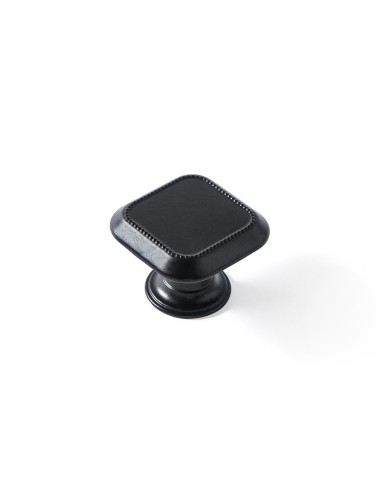 Blister con 4 pomos metálicos para mueble, con acabado negro mate mod. 3120 30x30mm rei