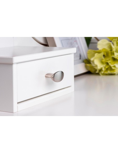 Blister con 4 pomos metálicos para mueble, con acabado níquel satinado mod. 743 41x19mm rei