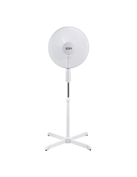 Ventilador de pie, blanco, potencia 45 w, aspas ø40 cm, altura regulable 110-130 cm