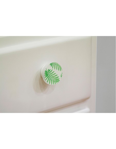 Blister con 2 pomos redondos para mueble fabricado en madera acabado verde mod. e295 ø38mm rei