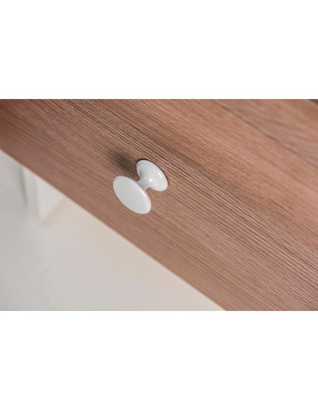 Blister con 4 pomos redondos para mueble fabricado en zamak acabado blanco mod. 756 ø33mm rei