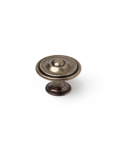 Blister con 4 pomos redondos para mueble fabricado en zamak acabado cuero viejo mod. 3110 ø35mm rei