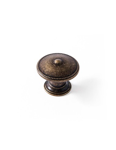 Blister con 4 pomos redondos para mueble fabricado en zamak acabado cuero viejo mod. 3121 ø30mm rei