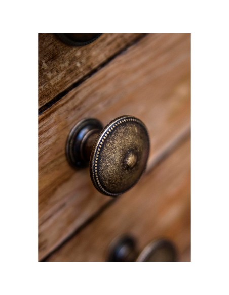 Blister con 4 pomos redondos para mueble fabricado en zamak acabado cuero viejo mod. 3121 ø30mm rei