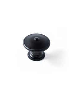 Blister con 4 pomos redondos para mueble fabricado en zamak acabado negro mate mod. 3121 ø30mm rei