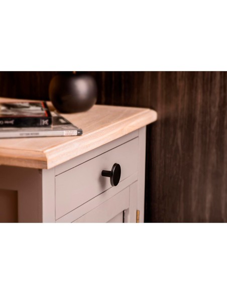 Blister con 2 pomos redondos para mueble fabricado en zamak acabado negro mate mod. 774 ø35mm rei