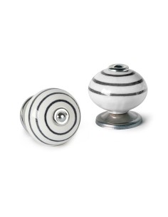 Blister con 4 pomos redondos para mueble fabricado en porcelana acabado azul mod. e501 ø40mm rei 2