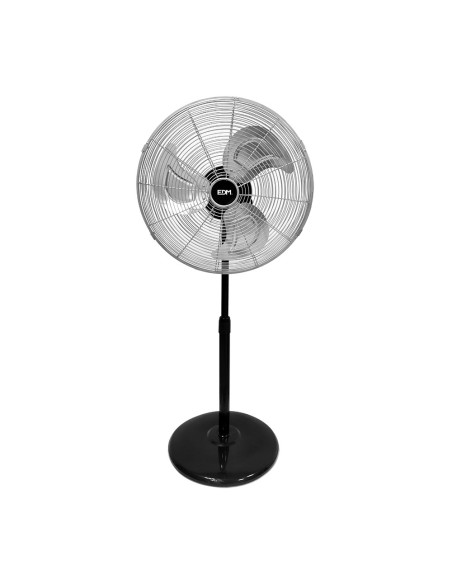 Ventilador de pie industrial, negro/cromado, potencia 80 w, aspas ø50 cm, altura regulable 60-90 cm