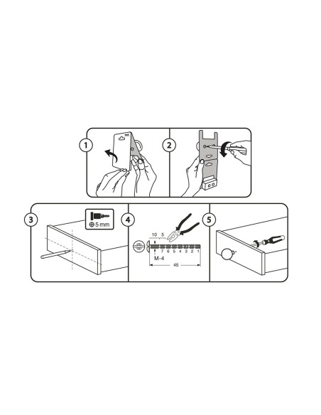 Blister con 4 pomos redondos para mueble fabricado en porcelana acabado ilustrado mod. e815 ø40mm rei