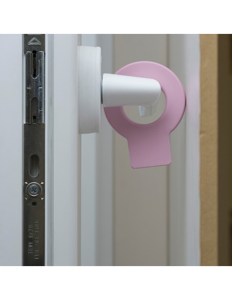 Retenedor de cuña para puerta colgable lock mod.660 de plástico rosa. rei