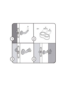 Pack 2 retenedores de puerta para colocación en manilla de plástico flexible transparente. mod. 8. rei 2
