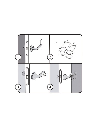 Pack 2 retenedores de puerta para colocación en...