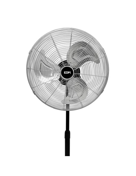 Ventilador de pie industrial, negro/cromado, potencia 80 w, aspas ø50 cm, altura regulable 60-90 cm