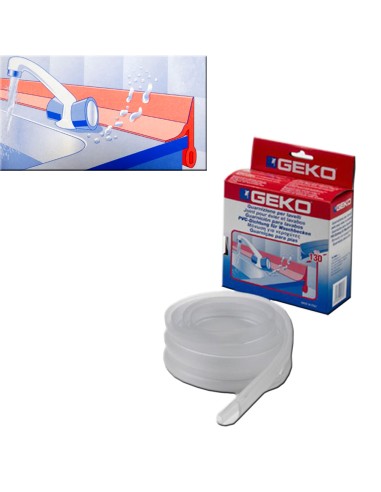 Guarnicion pvc para lavabos- fregaderos transparente 130cm
