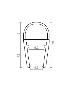 Perfil de burbuja para mampara pf3 10,2x20mm tr 18525 micel 2