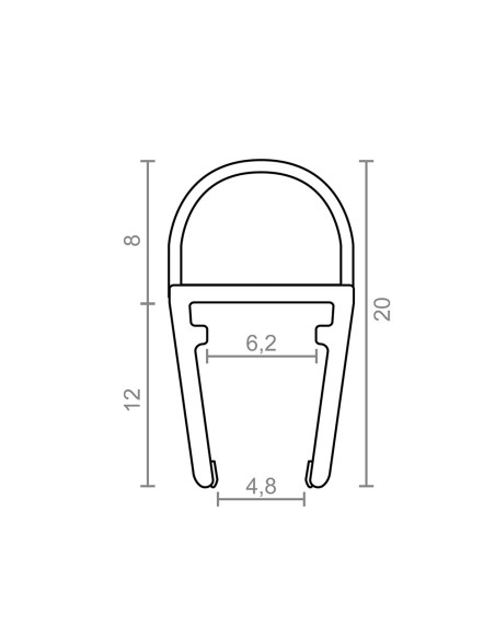 Perfil de burbuja para mampara pf3 10,2x20mm tr 18525 micel